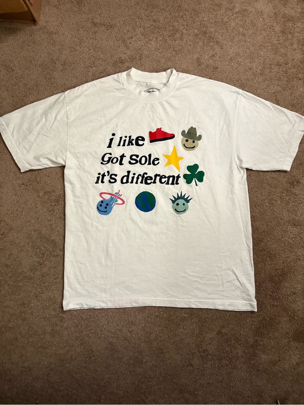I Like Got Sole It’s Different Men’s Size Large New York World White Tee T-Shirt